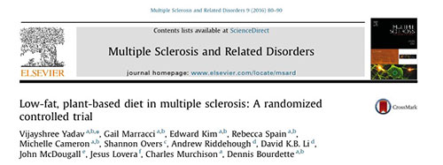 Low-fat, plant-based diet in multiple sclerosis: A randomized controlled trial