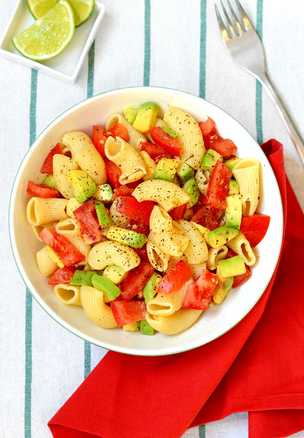 Avocado and Tomato Pasta Salad