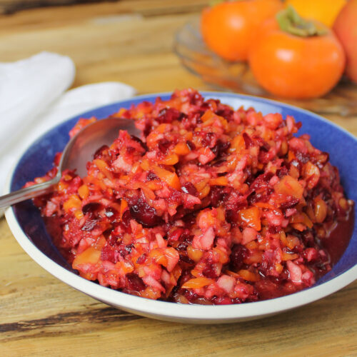 Raw Cranberry-Persimmon Relish