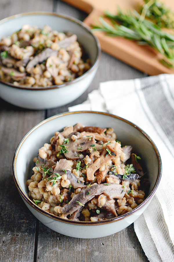 Earthy Farro Risotto with Mushroom Medley