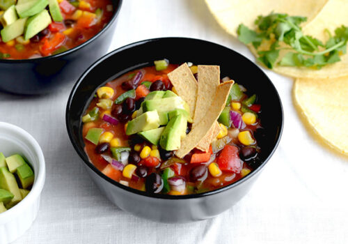 Tortilla Soup with Crispy Strips