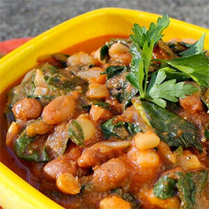 BBQ Beans With Greens