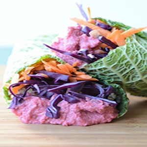 Beetroot Hummus Veggie Wraps